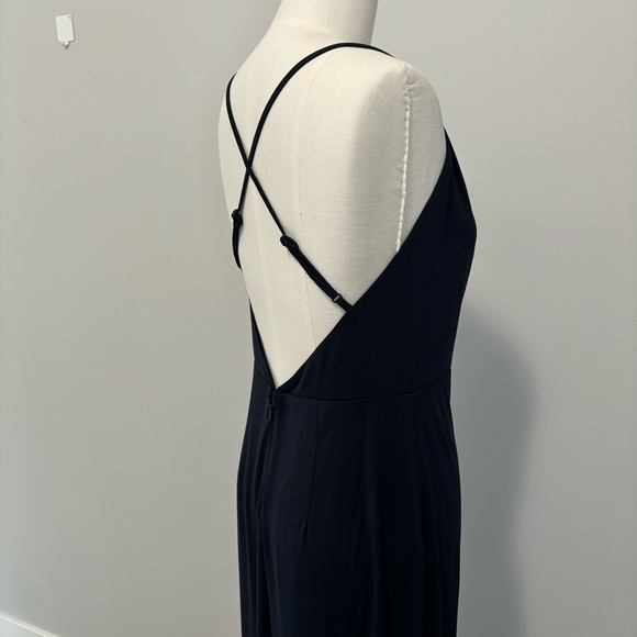 NWT Club Monaco Cowl Neck Maxi Dress Navy Blue Low Back Size Small - Picture 10 of 14